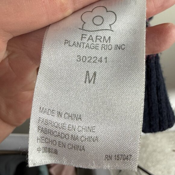 Farm Rio Ikat Dyed Hearts Cardigan Sweater Medium M Multicolor Balloon Sleeve - Picture 9 of 10